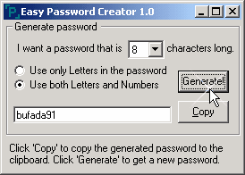 Winencrypt Easy Password Creator