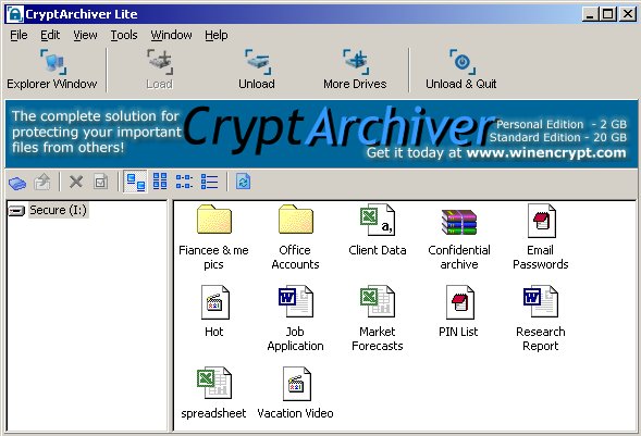 CryptArchiver screenshot